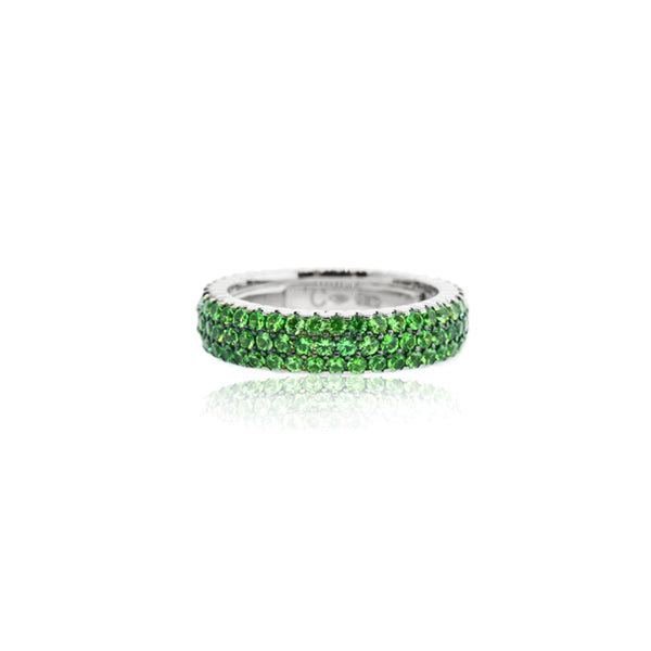 DEMEGLIO 18CT WHITE GOLD TSAVORITE GARNET RING (Image 1)