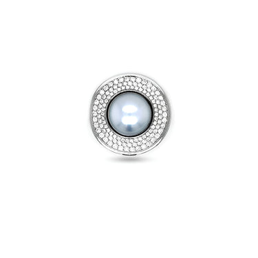 JORG HEINZ 'EMOTION' INTERCHANGEABLE 18CT WHITE GOLD WHITE DIAMOND, BLACK DIAMOND AND SOUTH SEA PEARL CLASP