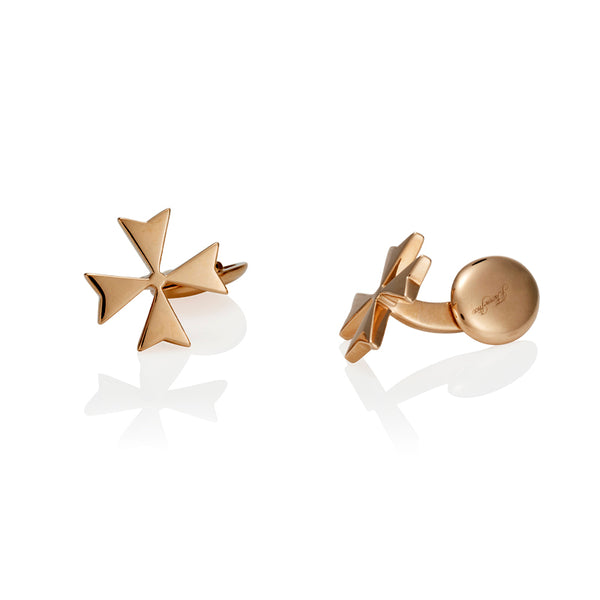 18CT ROSE GOLD 'MALTESE CROSS' CUFFLINKS (Image 2)