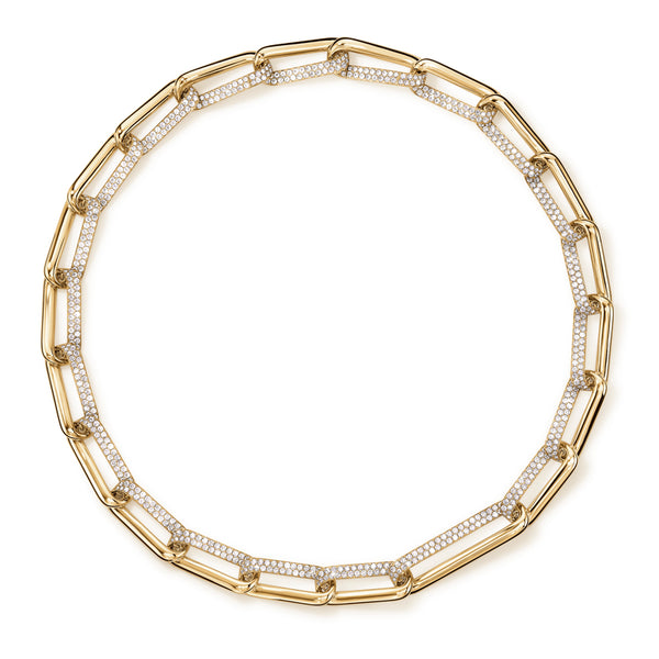 HEARTS ON FIRE INSIDE/OUT 18CT YELLOW GOLD DIAMOND LINK NECKLACE (Image 1)