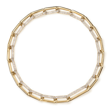 HEARTS ON FIRE INSIDE/OUT 18CT YELLOW GOLD DIAMOND LINK NECKLACE