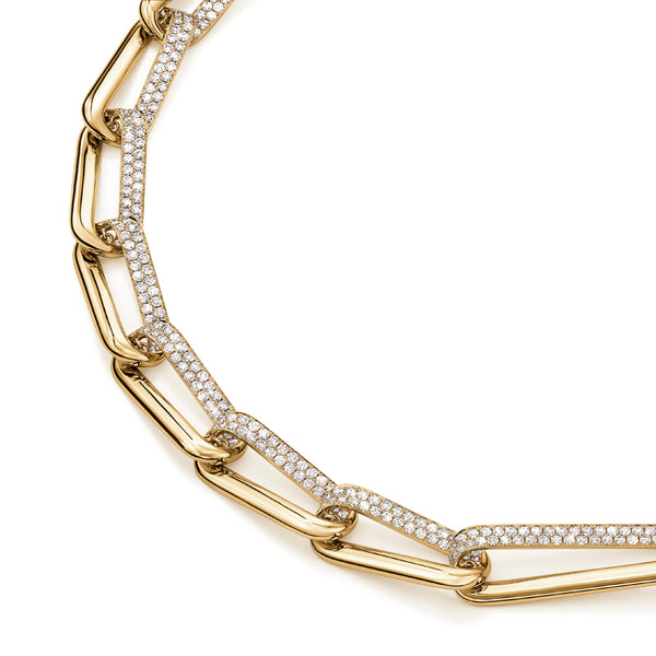 HEARTS ON FIRE INSIDE/OUT 18CT YELLOW GOLD DIAMOND LINK NECKLACE (Image 3)
