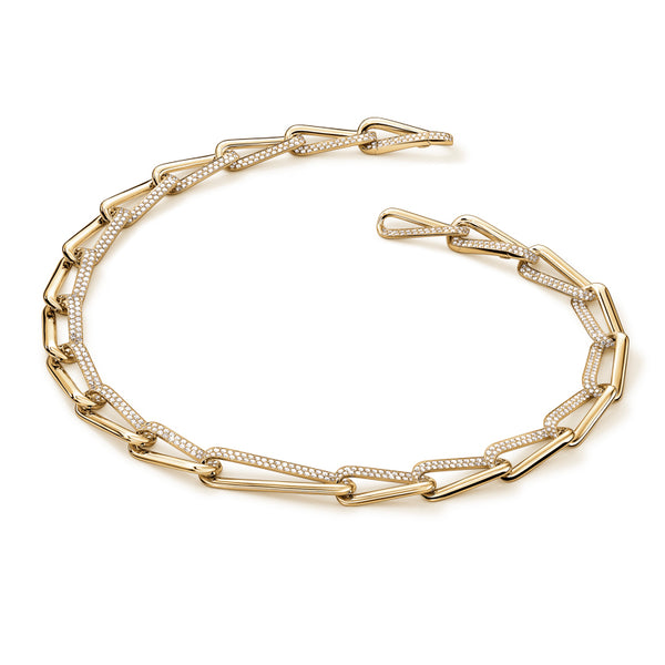 HEARTS ON FIRE INSIDE/OUT 18CT YELLOW GOLD DIAMOND LINK NECKLACE (Image 2)