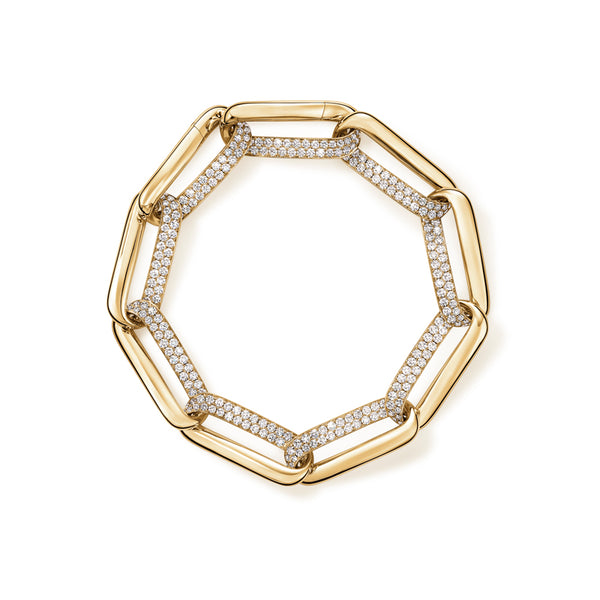 HEARTS ON FIRE INSIDE/OUT 18CT YELLOW GOLD DIAMOND LINK BRACELET (Image 1)