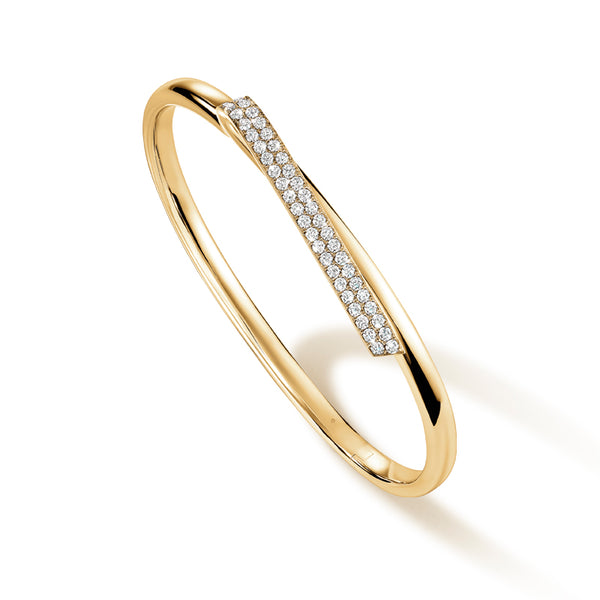 HEARTS ON FIRE INSIDE/OUT 18CT YELLOW GOLD DIAMOND FLIP BANGLE (Image 2)