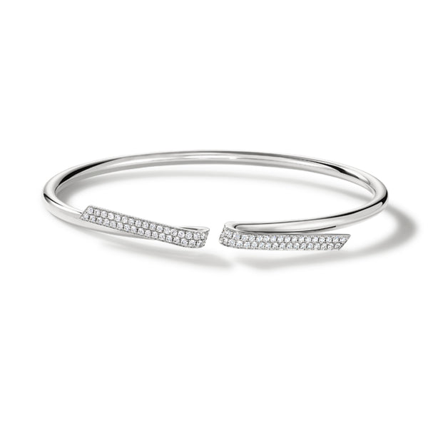 HEARTS ON FIRE INSIDE/OUT 18CT WHITE GOLD DIAMOND FLEXI BANGLE (Image 1)