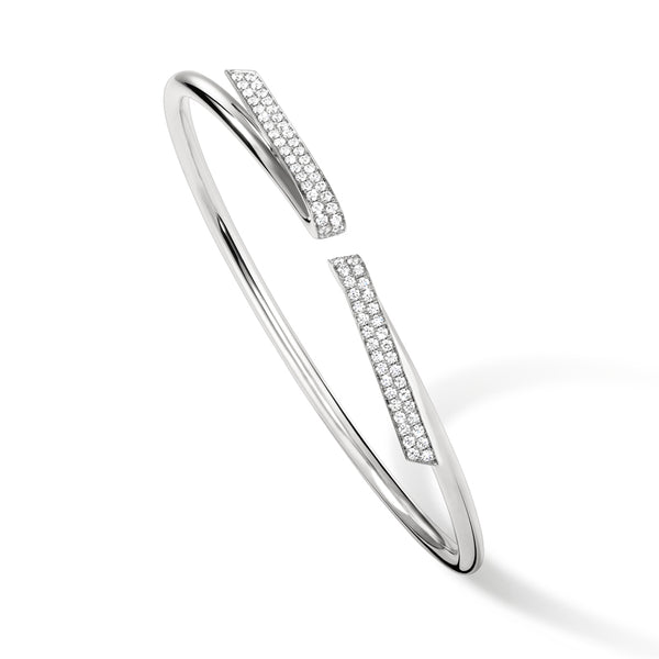 HEARTS ON FIRE INSIDE/OUT 18CT WHITE GOLD DIAMOND FLEXI BANGLE (Image 2)