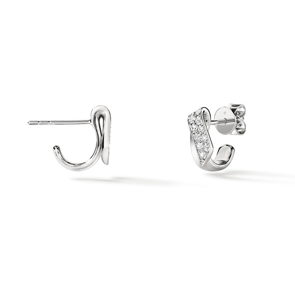HEARTS ON FIRE INSIDE/OUT 18CT WHITE GOLD DIAMOND FLIP HUGGIES (Image 3)