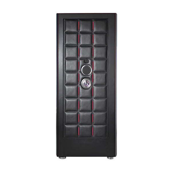 BUBEN & ZORWEG ORION XL SAFE WITH BLACK NAPPA LEATHER AND RED STITCHES (Image 1)