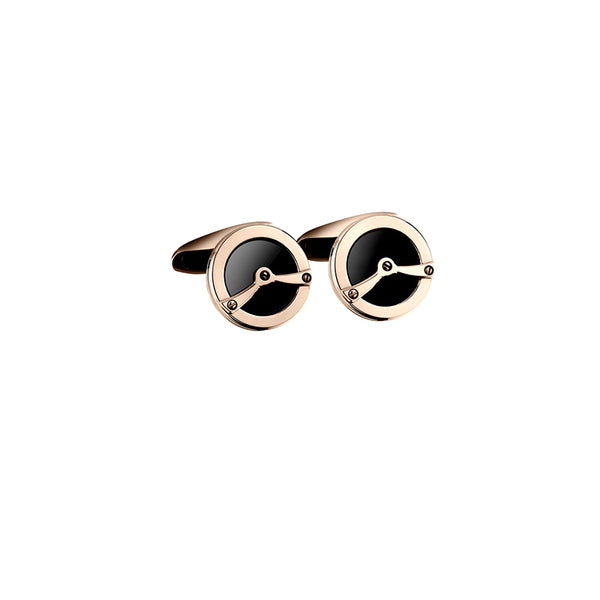 CHOPARD 'WINGS TOURBILLON' ONYX CUFFLINKS WITH ROSE GOLD PVD FINISH (Image 1)