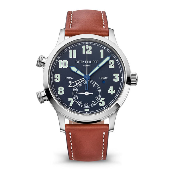 PRE-LOVED PATEK PHILIPPE WHITE GOLD CALATRAVA PILOT TRAVEL TIME (Image 1)