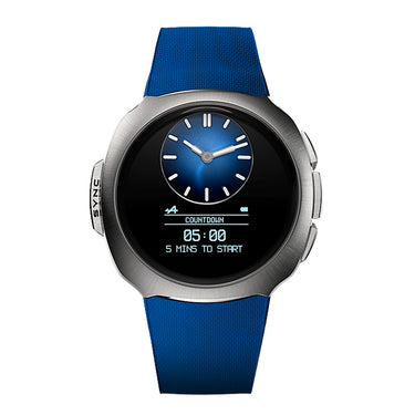 H MOSER STREAMLINER STEEL ALPINE MECHANICS EDITION FUNKY BLUE FUME DIAL ON STRAP