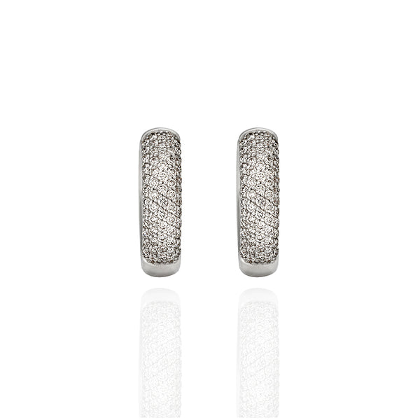 18ct ROSE GOLD COUTURE DIAMOND HOOP EARRINGS (Image 1)