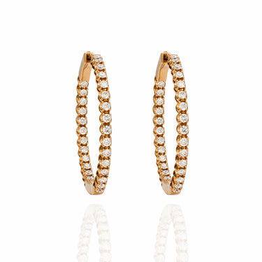 18ct ROSE GOLD COUTURE DIAMOND HOOP EARRINGS