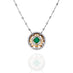 18CT WHITE GOLD AND YELLOW GOLD COLOMBIAN EMERALD AND DIAMOND NECKLACE (Thumbnail 1)