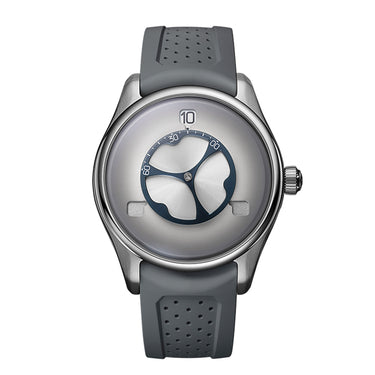 H. MOSER & CIE. PIONEER FLYING HOURS WHITE FUMÉ