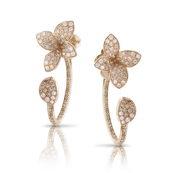 PETIT GARDEN 18CT ROSE GOLD EARRINGS WITH CHAMPAGNE DIAMONDS (Image 1)