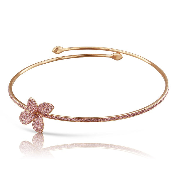 PETIT GARDEN 18CT ROSE GOLD CHOCKER NECKLACE WITH PINK SAPPHIRES (Image 1)