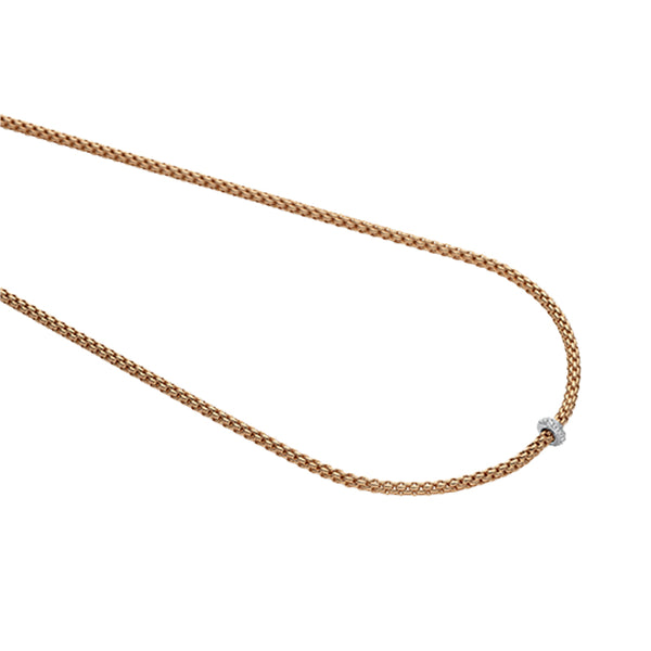 FOPE 'PRIMA' 18CT ROSE GOLD DIAMOND RHONDEL NECKLACE (Image 2)