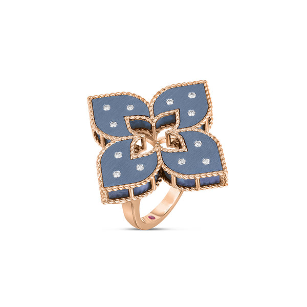 ROBERTO COIN 'VENETIAN PRINCESS' 18CT ROSE GOLD & TITANIUM DIAMOND RING (Image 2)