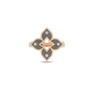 ROBERTO COIN 'VENETIAN PRINCESS' 18CT ROSE GOLD & TITANIUM DIAMOND RING