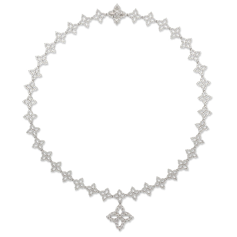 18ct White Gold Emerald Diamond Pendant | Silvermoon