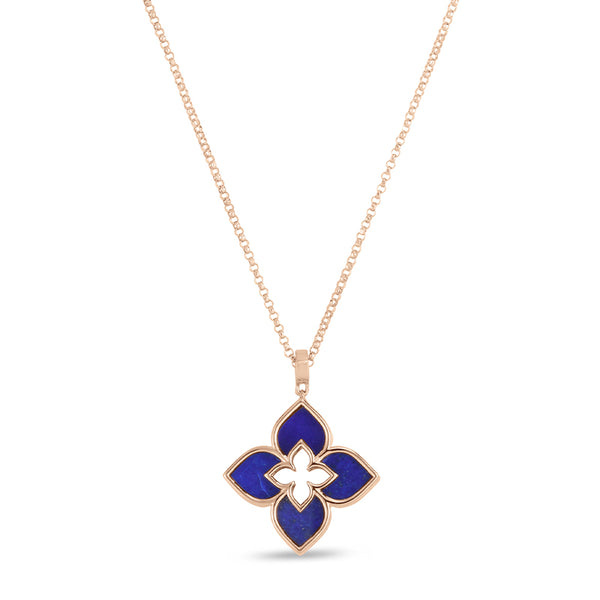 ROBERTO COIN 'LOVE IN VERONA' 18CT ROSE GOLD BLUE LAPIS NECKLACE (Image 1)