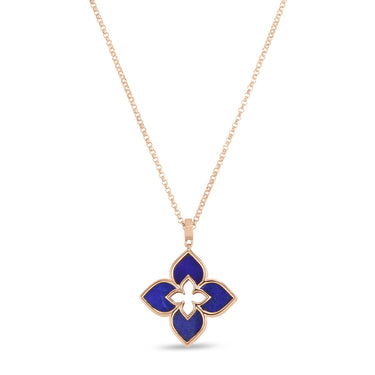 ROBERTO COIN 'LOVE IN VERONA' 18CT ROSE GOLD BLUE LAPIS NECKLACE