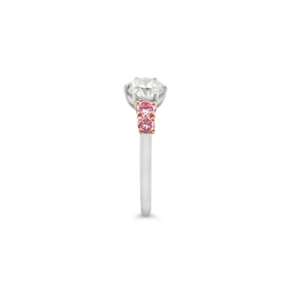 ARGYLE PINK DIAMOND AND WHITE DIAMOND PLATINUM AND ROSE GOLD RING (Image 3)