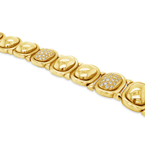 18CT YELLOW GOLD PAVE DIAMOND SET BRACELET (Image 3)