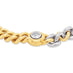 18CT YELLOW GOLD AND WHITE GOLD CURB LINK BRACELET WITH DOUBLE SIDE DIAMOND FEATURE LINK (Thumbnail 2)