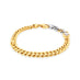 18CT YELLOW GOLD AND WHITE GOLD CURB LINK BRACELET WITH DOUBLE SIDE DIAMOND FEATURE LINK (Thumbnail 1)
