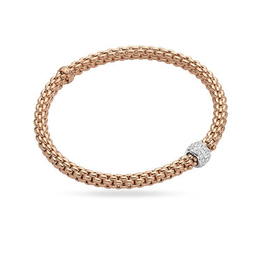 FOPE 'SOLO' 18CT ROSE GOLD AND 18CT WHITE GOLD PAVE SET DIAMOND BRACELET
