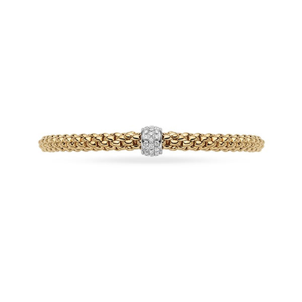 FOPE 'SOLO' 18CT YELLOW GOLD AND 18CT WHITE GOLD PAVE DIAMOND RONDELLE BRACELET (Image 2)