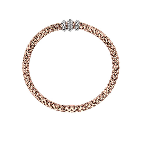 FOPE 'FLEX'IT SOLO' 18CT ROSE GOLD AND 18CT WHITE GOLD PAVE DIAMOND BRACELET (Image 3)