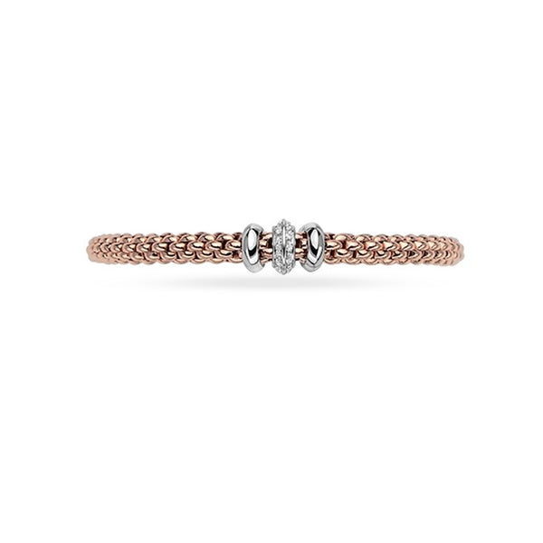 FOPE 'FLEX'IT SOLO' 18CT ROSE GOLD AND 18CT WHITE GOLD PAVE DIAMOND BRACELET (Image 2)
