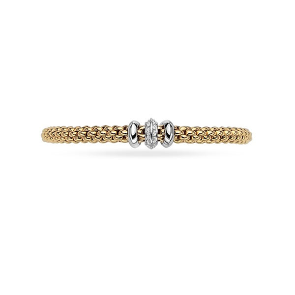 FOPE 'FLEX'IT SOLO' 18CT YELLOW GOLD AND 18CT WHITE GOLD PAVE DIAMOND BRACELET (Image 2)