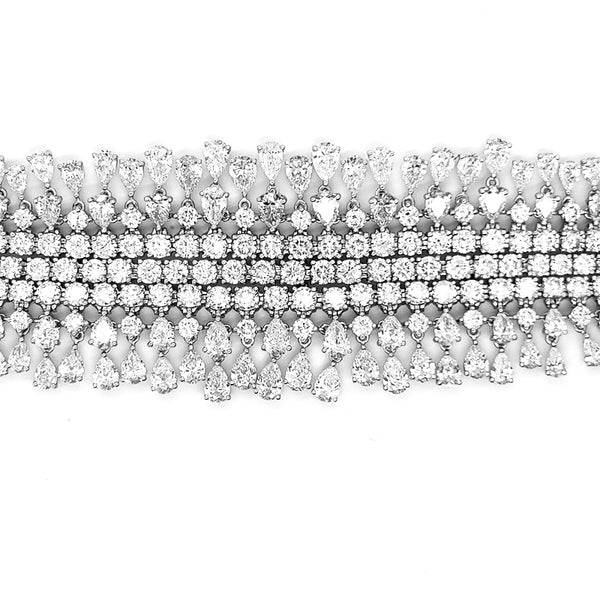 'FANCY' 18CT WHITE GOLD DIAMOND BRACELET WITH 18CT ROSE GOLD AND ARGYLE PINK DIAMOND CLASP (Image 4)