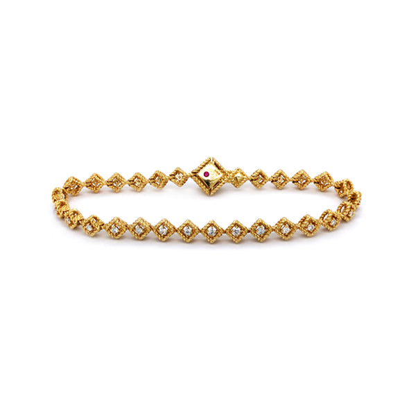 ROBERTO COIN 'PALAZZO DUCALE' 18CT YELLOW GOLD AND DIAMOND BRACELET (Image 1)