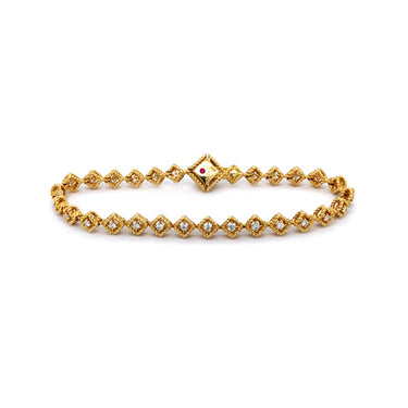 ROBERTO COIN 'PALAZZO DUCALE' 18CT YELLOW GOLD AND DIAMOND BRACELET