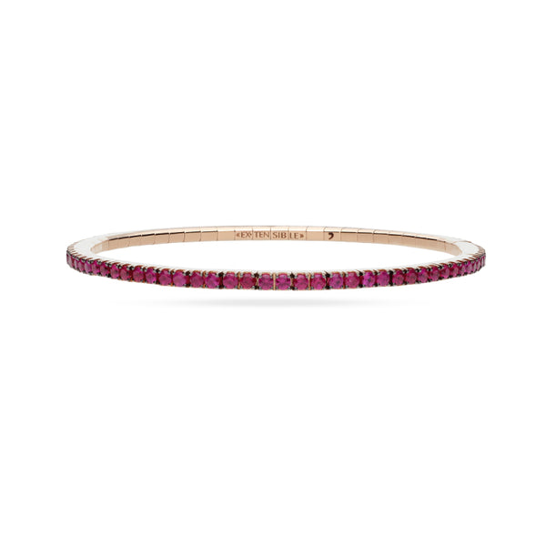 DEMEGLIO 'EXTENSIBLE' 18CT ROSE GOLD RUBY STRETCH BRACELET (Image 1)