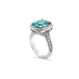 18CT WHITE GOLD OVAL BLUE ZIRCON AND DIAMOND RING (Thumbnail 2)