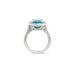 18CT WHITE GOLD OVAL BLUE ZIRCON AND DIAMOND RING (Thumbnail 3)
