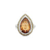 18CT WHITE AND YELLOW GOLD PEARSHAPED BROWN ZIRCON AND DIAMOND DRESS RING (Thumbnail 1)