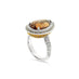 18CT WHITE AND YELLOW GOLD PEARSHAPED BROWN ZIRCON AND DIAMOND DRESS RING (Thumbnail 2)