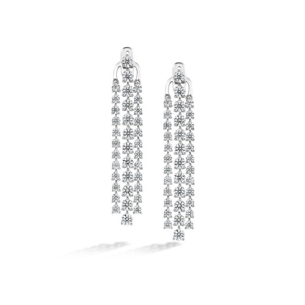 HEARTS ON FIRE – CASCADE STILETTO 18CT WHITE GOLD 3 ROW EARRINGS (Image 2)