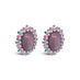 18CT WHITE GOLD, MOONSTONE, PINK AND GREEN TOURMALINE AND DIAMOND EARRINGS (Thumbnail 4)