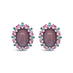 18CT WHITE GOLD, MOONSTONE, PINK AND GREEN TOURMALINE AND DIAMOND EARRINGS (Thumbnail 3)