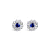 18CT WHITE GOLD AND SAPPHIRE DIAMOND SCALLOP STUD EARRINGS (Thumbnail 2)