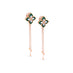 ROBERTO COIN 'PRINCESS FLOWER' 18CT ROSE GOLD AND WHITE GOLD MALACHITE AND DIAMOND DROP EARRINGS (Thumbnail 2)